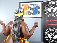 Ebony BBW With Dreadlocks And Tattoo On Left Buttock Perfectly Combines Dancing With Fuck On The Couch